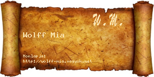 Wolff Mia névjegykártya